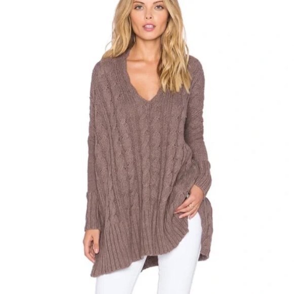 Free People Oversized Knit Brown Sweater - Picture 1 of 10